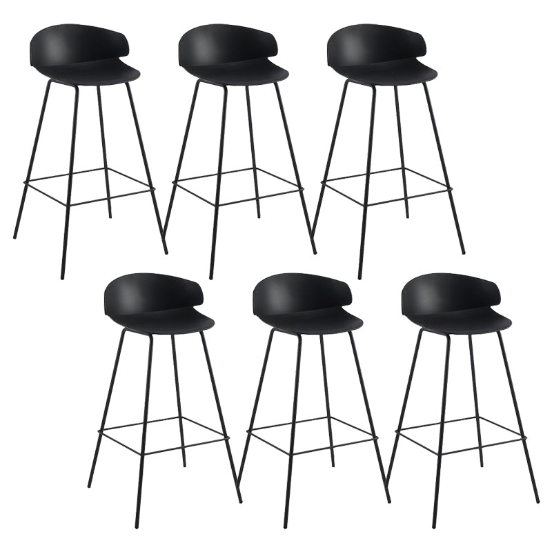 Nordic Style Metal Bar-stool Plastic Counter Bar Stool for Home Black 6 Piece Set Clearhalo 'Bar Furniture' 'Bar Stools' 'bar_stools' 'furn' 'furn_bar_stools' 'Furniture' 'furniture_bar_stools' 'Kitchen & Dining Furniture' 5052661