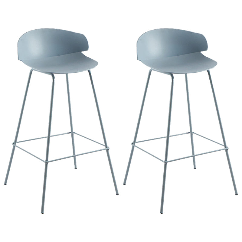 Nordic Style Metal Bar-stool Plastic Counter Bar Stool for Home Blue 2 Piece Set Clearhalo 'Bar Furniture' 'Bar Stools' 'bar_stools' 'furn' 'furn_bar_stools' 'Furniture' 'furniture_bar_stools' 'Kitchen & Dining Furniture' 5052663