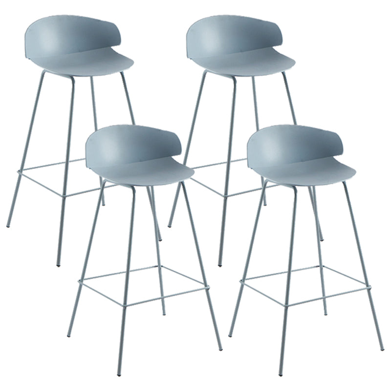 Nordic Style Metal Bar-stool Plastic Counter Bar Stool for Home Blue 4 Piece Set Clearhalo 'Bar Furniture' 'Bar Stools' 'bar_stools' 'furn' 'furn_bar_stools' 'Furniture' 'furniture_bar_stools' 'Kitchen & Dining Furniture' 5052664