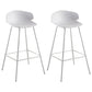 Nordic Style Metal Bar-stool Plastic Counter Bar Stool for Home White 2 Piece Set Clearhalo 'Bar Furniture' 'Bar Stools' 'bar_stools' 'furn' 'furn_bar_stools' 'Furniture' 'furniture_bar_stools' 'Kitchen & Dining Furniture' 5052667