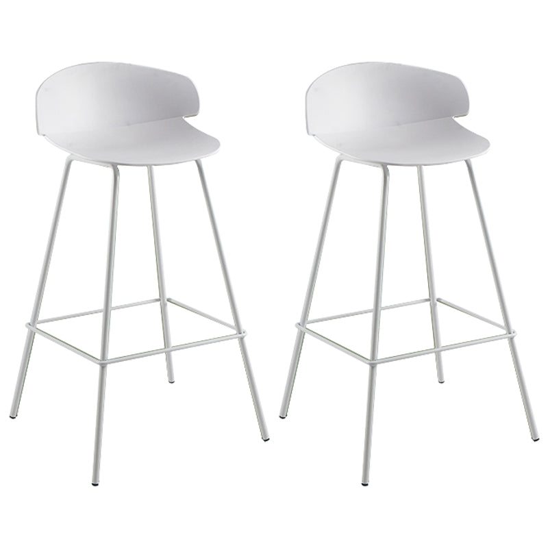 Nordic Style Metal Bar-stool Plastic Counter Bar Stool for Home White 2 Piece Set Clearhalo 'Bar Furniture' 'Bar Stools' 'bar_stools' 'furn' 'furn_bar_stools' 'Furniture' 'furniture_bar_stools' 'Kitchen & Dining Furniture' 5052667