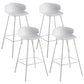 Nordic Style Metal Bar-stool Plastic Counter Bar Stool for Home White 4 Piece Set Clearhalo 'Bar Furniture' 'Bar Stools' 'bar_stools' 'furn' 'furn_bar_stools' 'Furniture' 'furniture_bar_stools' 'Kitchen & Dining Furniture' 5052668