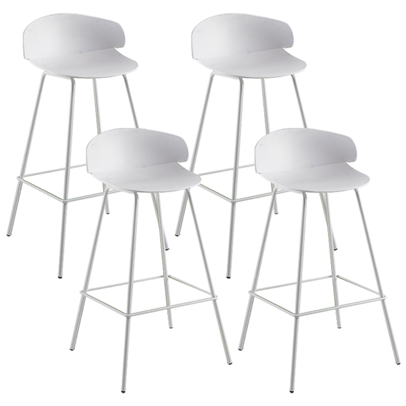 Nordic Style Metal Bar-stool Plastic Counter Bar Stool for Home White 4 Piece Set Clearhalo 'Bar Furniture' 'Bar Stools' 'bar_stools' 'furn' 'furn_bar_stools' 'Furniture' 'furniture_bar_stools' 'Kitchen & Dining Furniture' 5052668