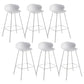 Nordic Style Metal Bar-stool Plastic Counter Bar Stool for Home White 6 Piece Set Clearhalo 'Bar Furniture' 'Bar Stools' 'bar_stools' 'furn' 'furn_bar_stools' 'Furniture' 'furniture_bar_stools' 'Kitchen & Dining Furniture' 5052669