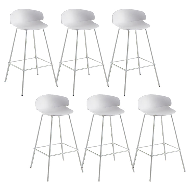 Nordic Style Metal Bar-stool Plastic Counter Bar Stool for Home White 6 Piece Set Clearhalo 'Bar Furniture' 'Bar Stools' 'bar_stools' 'furn' 'furn_bar_stools' 'Furniture' 'furniture_bar_stools' 'Kitchen & Dining Furniture' 5052669