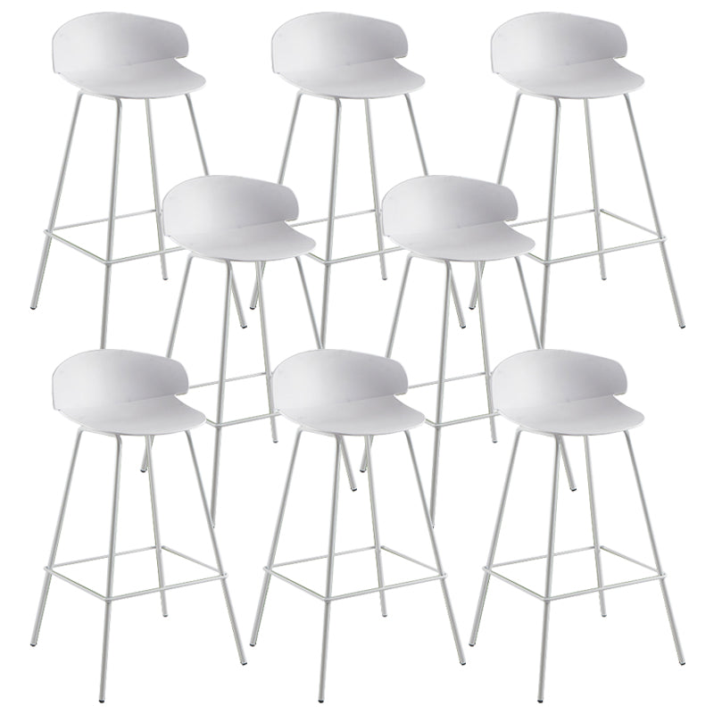 Nordic Style Metal Bar-stool Plastic Counter Bar Stool for Home White 8 Piece Set Clearhalo 'Bar Furniture' 'Bar Stools' 'bar_stools' 'furn' 'furn_bar_stools' 'Furniture' 'furniture_bar_stools' 'Kitchen & Dining Furniture' 5052670