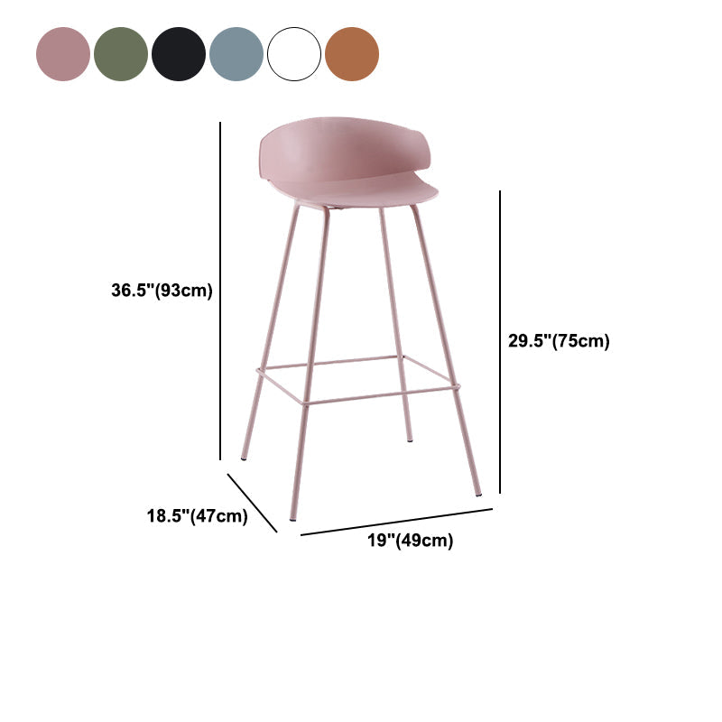 Nordic Style Metal Bar-stool Plastic Counter Bar Stool for Home Clearhalo 'Bar Furniture' 'Bar Stools' 'bar_stools' 'furn' 'furn_bar_stools' 'Furniture' 'furniture_bar_stools' 'Kitchen & Dining Furniture' 5052675