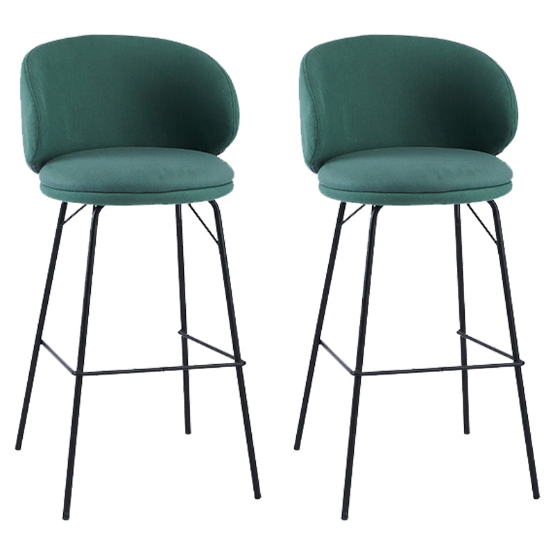 Modern Style Metal Bar-stool Bucket Counter Bar Stool for Home Blackish Green 2 Piece Set Clearhalo 'Bar Furniture' 'Bar Stools' 'bar_stools' 'furn' 'furn_bar_stools' 'Furniture' 'furniture_bar_stools' 'Kitchen & Dining Furniture' 5052677