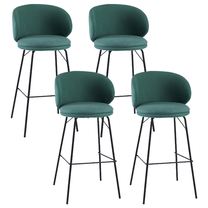 Modern Style Metal Bar-stool Bucket Counter Bar Stool for Home Blackish Green 4 Piece Set Clearhalo 'Bar Furniture' 'Bar Stools' 'bar_stools' 'furn' 'furn_bar_stools' 'Furniture' 'furniture_bar_stools' 'Kitchen & Dining Furniture' 5052679