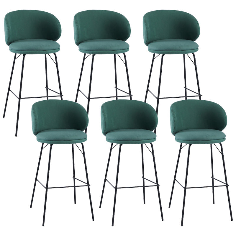 Modern Style Metal Bar-stool Bucket Counter Bar Stool for Home Blackish Green 6 Piece Set Clearhalo 'Bar Furniture' 'Bar Stools' 'bar_stools' 'furn' 'furn_bar_stools' 'Furniture' 'furniture_bar_stools' 'Kitchen & Dining Furniture' 5052681