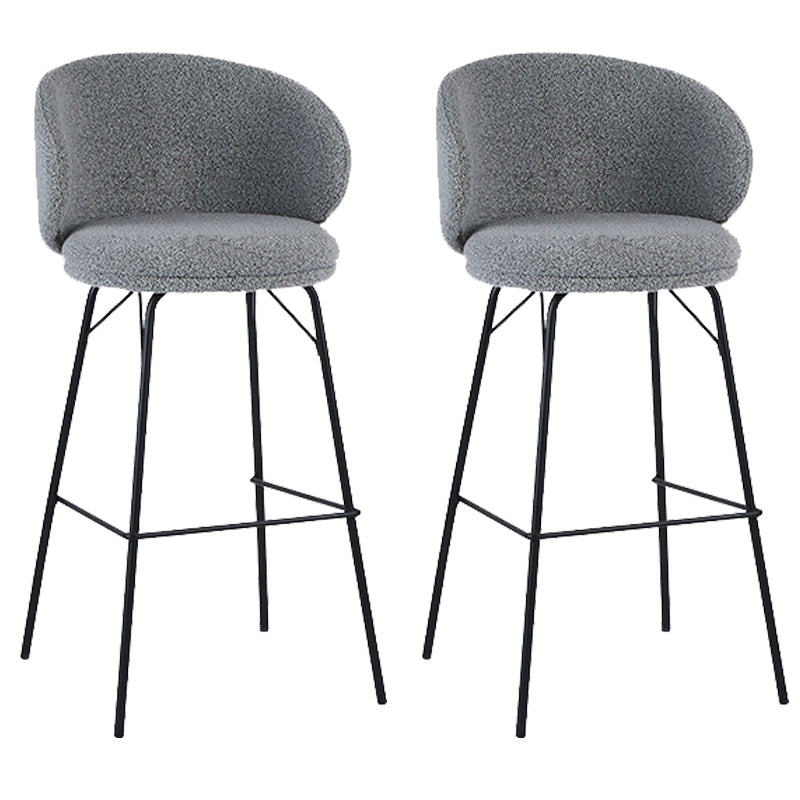 Modern Style Metal Bar-stool Bucket Counter Bar Stool for Home Grey 2 Piece Set Clearhalo 'Bar Furniture' 'Bar Stools' 'bar_stools' 'furn' 'furn_bar_stools' 'Furniture' 'furniture_bar_stools' 'Kitchen & Dining Furniture' 5052684