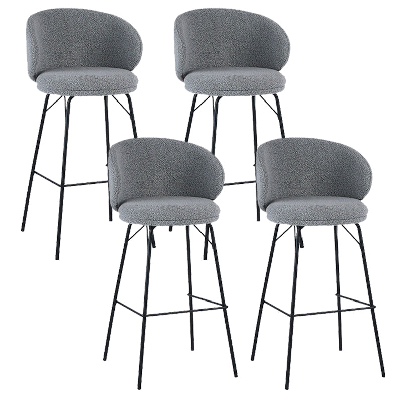 Modern Style Metal Bar-stool Bucket Counter Bar Stool for Home Grey 4 Piece Set Clearhalo 'Bar Furniture' 'Bar Stools' 'bar_stools' 'furn' 'furn_bar_stools' 'Furniture' 'furniture_bar_stools' 'Kitchen & Dining Furniture' 5052686