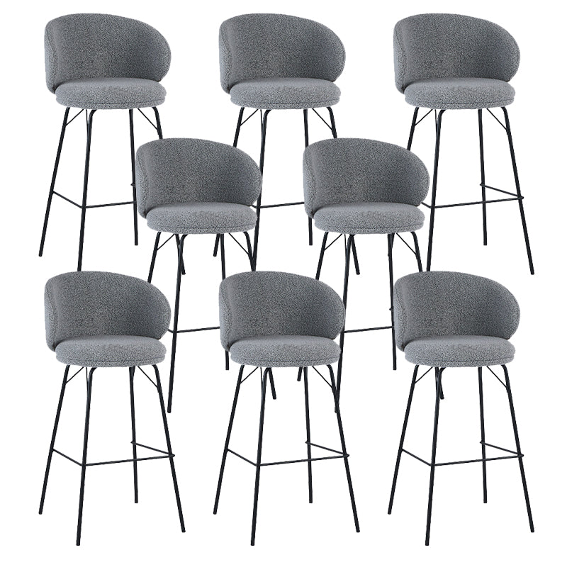 Modern Style Metal Bar-stool Bucket Counter Bar Stool for Home Grey 8 Piece Set Clearhalo 'Bar Furniture' 'Bar Stools' 'bar_stools' 'furn' 'furn_bar_stools' 'Furniture' 'furniture_bar_stools' 'Kitchen & Dining Furniture' 5052690