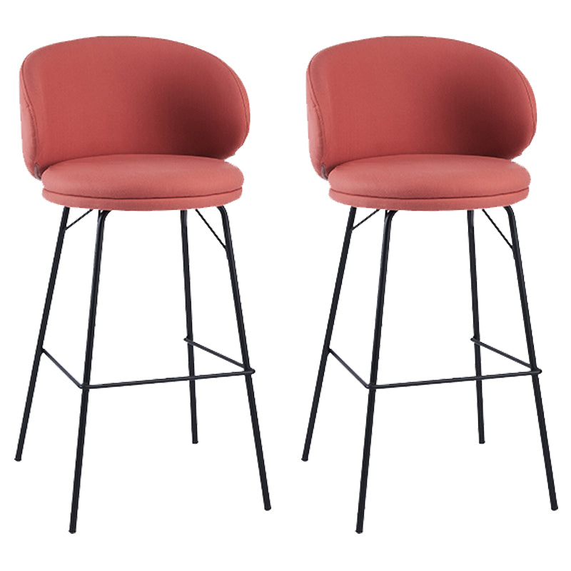 Modern Style Metal Bar-stool Bucket Counter Bar Stool for Home Rose Red 2 Piece Set Clearhalo 'Bar Furniture' 'Bar Stools' 'bar_stools' 'furn' 'furn_bar_stools' 'Furniture' 'furniture_bar_stools' 'Kitchen & Dining Furniture' 5052692