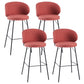 Modern Style Metal Bar-stool Bucket Counter Bar Stool for Home Rose Red 4 Piece Set Clearhalo 'Bar Furniture' 'Bar Stools' 'bar_stools' 'furn' 'furn_bar_stools' 'Furniture' 'furniture_bar_stools' 'Kitchen & Dining Furniture' 5052694