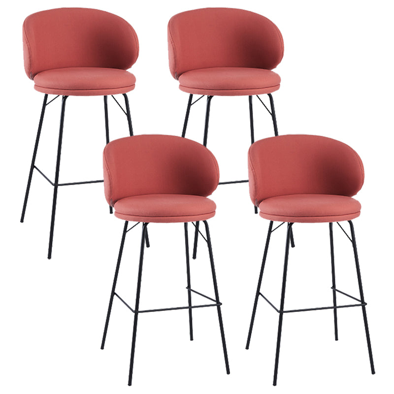 Modern Style Metal Bar-stool Bucket Counter Bar Stool for Home Rose Red 4 Piece Set Clearhalo 'Bar Furniture' 'Bar Stools' 'bar_stools' 'furn' 'furn_bar_stools' 'Furniture' 'furniture_bar_stools' 'Kitchen & Dining Furniture' 5052694