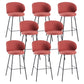 Modern Style Metal Bar-stool Bucket Counter Bar Stool for Home Rose Red 8 Piece Set Clearhalo 'Bar Furniture' 'Bar Stools' 'bar_stools' 'furn' 'furn_bar_stools' 'Furniture' 'furniture_bar_stools' 'Kitchen & Dining Furniture' 5052699
