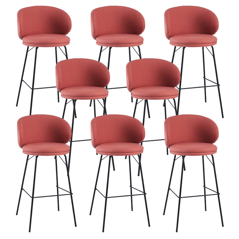 Modern Style Metal Bar-stool Bucket Counter Bar Stool for Home Rose Red 8 Piece Set Clearhalo 'Bar Furniture' 'Bar Stools' 'bar_stools' 'furn' 'furn_bar_stools' 'Furniture' 'furniture_bar_stools' 'Kitchen & Dining Furniture' 5052699
