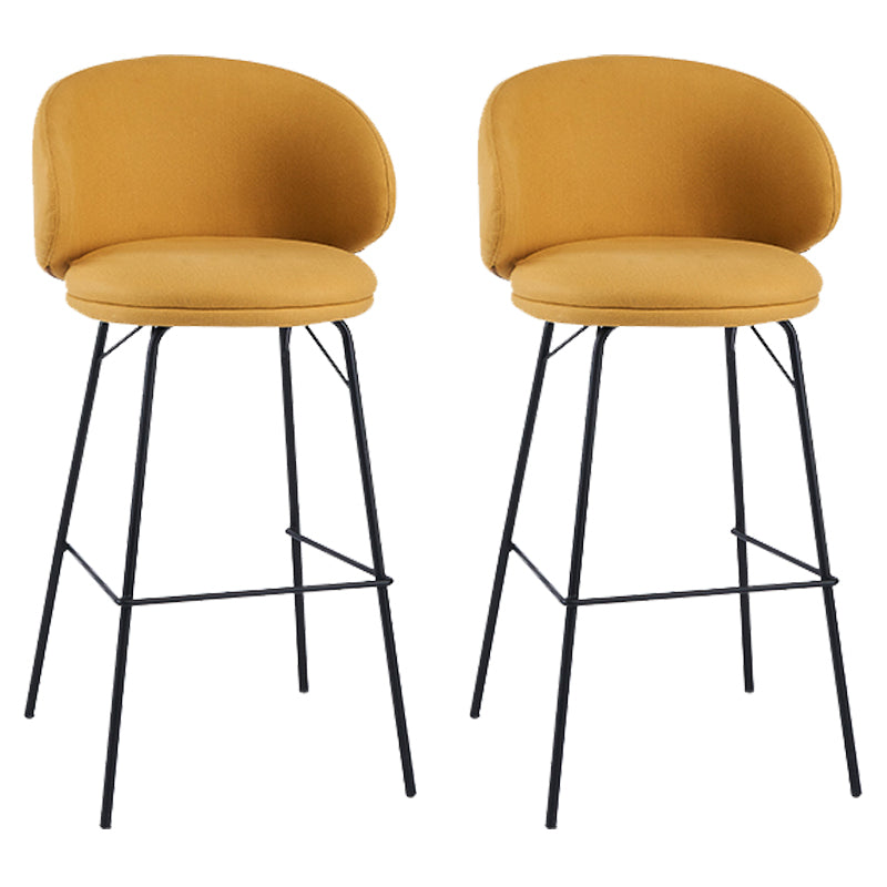 Modern Style Metal Bar-stool Bucket Counter Bar Stool for Home Yellow 2 Piece Set Clearhalo 'Bar Furniture' 'Bar Stools' 'bar_stools' 'furn' 'furn_bar_stools' 'Furniture' 'furniture_bar_stools' 'Kitchen & Dining Furniture' 5052701