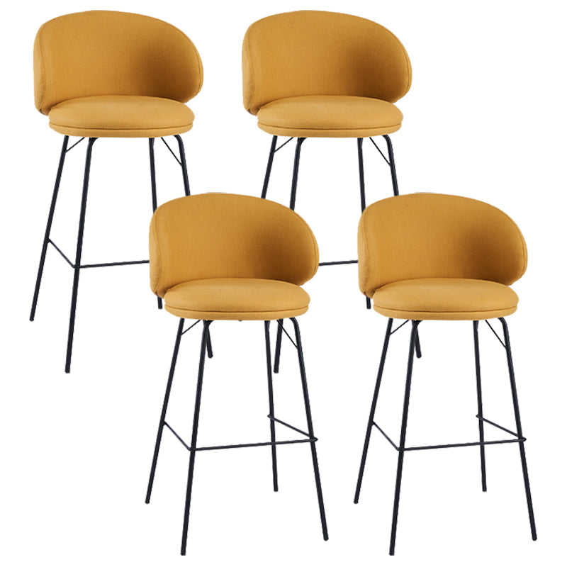 Modern Style Metal Bar-stool Bucket Counter Bar Stool for Home Yellow 4 Piece Set Clearhalo 'Bar Furniture' 'Bar Stools' 'bar_stools' 'furn' 'furn_bar_stools' 'Furniture' 'furniture_bar_stools' 'Kitchen & Dining Furniture' 5052702