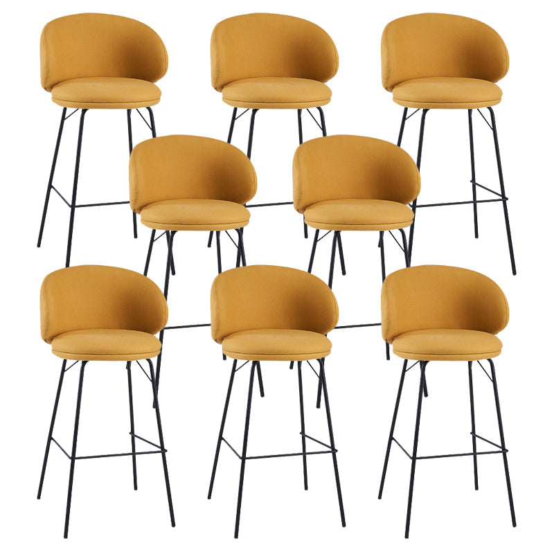 Modern Style Metal Bar-stool Bucket Counter Bar Stool for Home Yellow 8 Piece Set Clearhalo 'Bar Furniture' 'Bar Stools' 'bar_stools' 'furn' 'furn_bar_stools' 'Furniture' 'furniture_bar_stools' 'Kitchen & Dining Furniture' 5052704