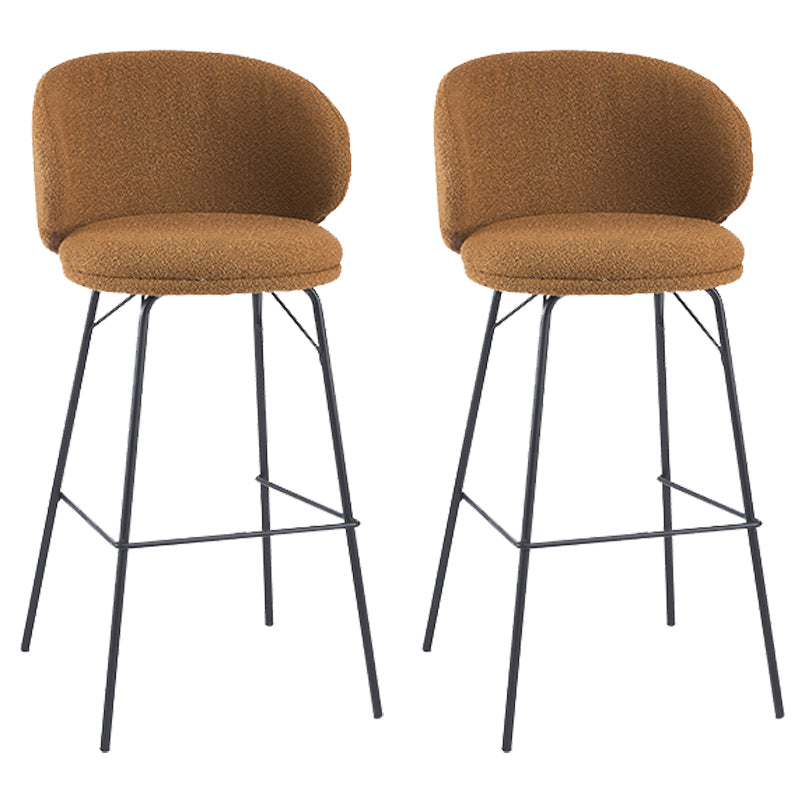Modern Style Metal Bar-stool Bucket Counter Bar Stool for Home Brown 2 Piece Set Clearhalo 'Bar Furniture' 'Bar Stools' 'bar_stools' 'furn' 'furn_bar_stools' 'Furniture' 'furniture_bar_stools' 'Kitchen & Dining Furniture' 5052705
