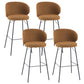 Modern Style Metal Bar-stool Bucket Counter Bar Stool for Home Brown 4 Piece Set Clearhalo 'Bar Furniture' 'Bar Stools' 'bar_stools' 'furn' 'furn_bar_stools' 'Furniture' 'furniture_bar_stools' 'Kitchen & Dining Furniture' 5052706