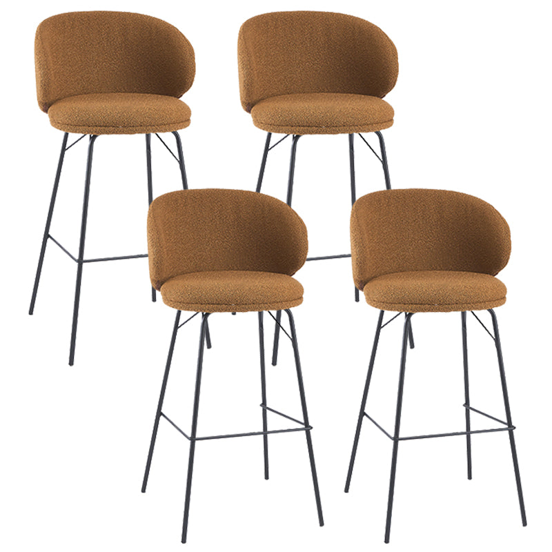 Modern Style Metal Bar-stool Bucket Counter Bar Stool for Home Brown 4 Piece Set Clearhalo 'Bar Furniture' 'Bar Stools' 'bar_stools' 'furn' 'furn_bar_stools' 'Furniture' 'furniture_bar_stools' 'Kitchen & Dining Furniture' 5052706