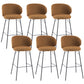 Modern Style Metal Bar-stool Bucket Counter Bar Stool for Home Brown 6 Piece Set Clearhalo 'Bar Furniture' 'Bar Stools' 'bar_stools' 'furn' 'furn_bar_stools' 'Furniture' 'furniture_bar_stools' 'Kitchen & Dining Furniture' 5052707
