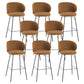 Modern Style Metal Bar-stool Bucket Counter Bar Stool for Home Brown 8 Piece Set Clearhalo 'Bar Furniture' 'Bar Stools' 'bar_stools' 'furn' 'furn_bar_stools' 'Furniture' 'furniture_bar_stools' 'Kitchen & Dining Furniture' 5052708
