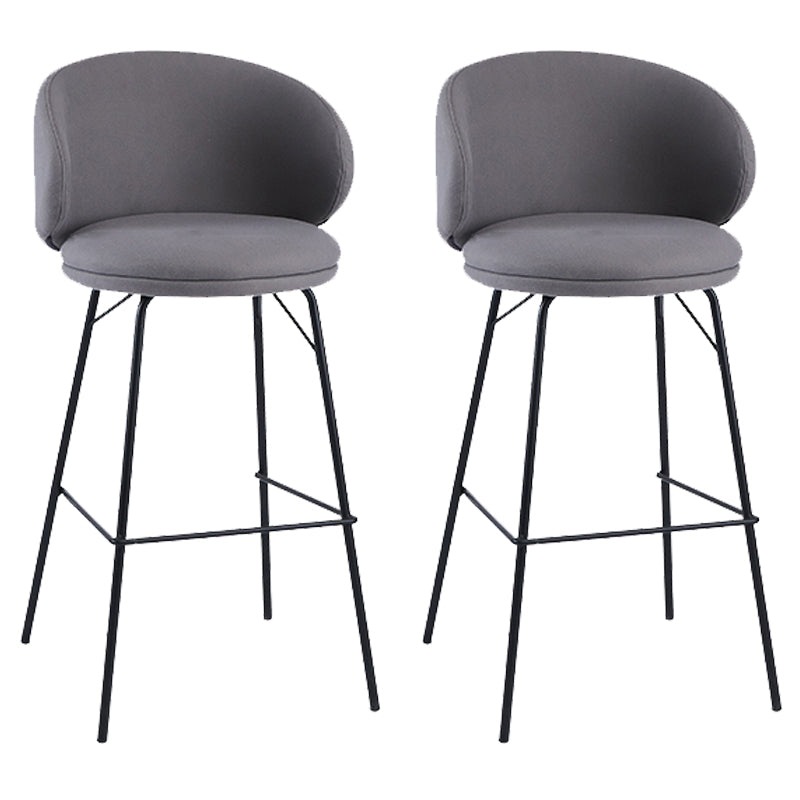 Modern Style Metal Bar-stool Bucket Counter Bar Stool for Home Light Gray 2 Piece Set Clearhalo 'Bar Furniture' 'Bar Stools' 'bar_stools' 'furn' 'furn_bar_stools' 'Furniture' 'furniture_bar_stools' 'Kitchen & Dining Furniture' 5052709