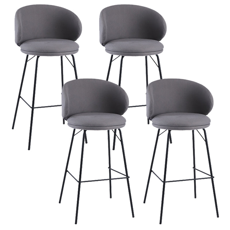 Modern Style Metal Bar-stool Bucket Counter Bar Stool for Home Light Gray 4 Piece Set Clearhalo 'Bar Furniture' 'Bar Stools' 'bar_stools' 'furn' 'furn_bar_stools' 'Furniture' 'furniture_bar_stools' 'Kitchen & Dining Furniture' 5052710