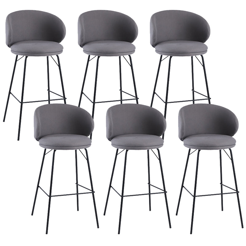 Modern Style Metal Bar-stool Bucket Counter Bar Stool for Home Light Gray 6 Piece Set Clearhalo 'Bar Furniture' 'Bar Stools' 'bar_stools' 'furn' 'furn_bar_stools' 'Furniture' 'furniture_bar_stools' 'Kitchen & Dining Furniture' 5052711