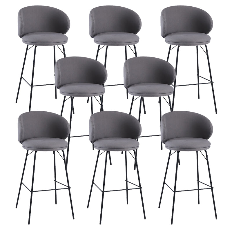 Modern Style Metal Bar-stool Bucket Counter Bar Stool for Home Light Gray 8 Piece Set Clearhalo 'Bar Furniture' 'Bar Stools' 'bar_stools' 'furn' 'furn_bar_stools' 'Furniture' 'furniture_bar_stools' 'Kitchen & Dining Furniture' 5052712