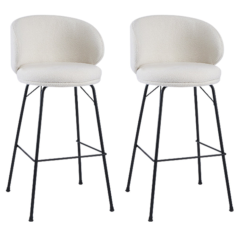 Modern Style Metal Bar-stool Bucket Counter Bar Stool for Home White 2 Piece Set Clearhalo 'Bar Furniture' 'Bar Stools' 'bar_stools' 'furn' 'furn_bar_stools' 'Furniture' 'furniture_bar_stools' 'Kitchen & Dining Furniture' 5052713