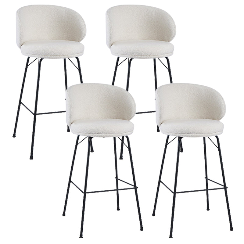 Modern Style Metal Bar-stool Bucket Counter Bar Stool for Home White 4 Piece Set Clearhalo 'Bar Furniture' 'Bar Stools' 'bar_stools' 'furn' 'furn_bar_stools' 'Furniture' 'furniture_bar_stools' 'Kitchen & Dining Furniture' 5052714