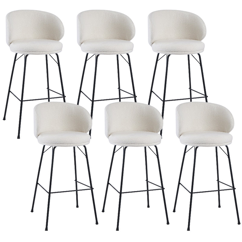 Modern Style Metal Bar-stool Bucket Counter Bar Stool for Home White 6 Piece Set Clearhalo 'Bar Furniture' 'Bar Stools' 'bar_stools' 'furn' 'furn_bar_stools' 'Furniture' 'furniture_bar_stools' 'Kitchen & Dining Furniture' 5052715