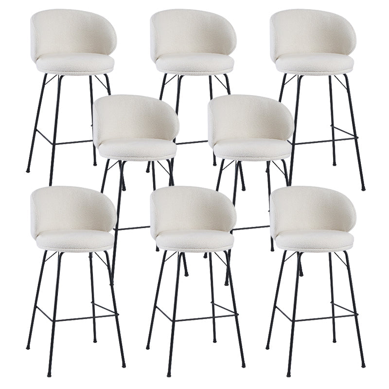 Modern Style Metal Bar-stool Bucket Counter Bar Stool for Home White 8 Piece Set Clearhalo 'Bar Furniture' 'Bar Stools' 'bar_stools' 'furn' 'furn_bar_stools' 'Furniture' 'furniture_bar_stools' 'Kitchen & Dining Furniture' 5052716