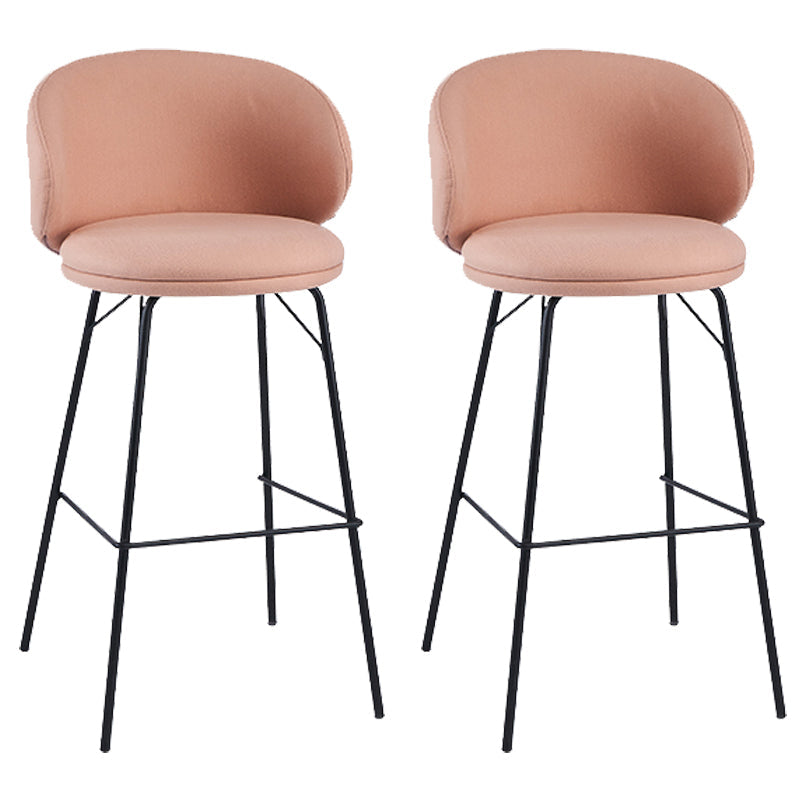 Modern Style Metal Bar-stool Bucket Counter Bar Stool for Home Pink 2 Piece Set Clearhalo 'Bar Furniture' 'Bar Stools' 'bar_stools' 'furn' 'furn_bar_stools' 'Furniture' 'furniture_bar_stools' 'Kitchen & Dining Furniture' 5052717