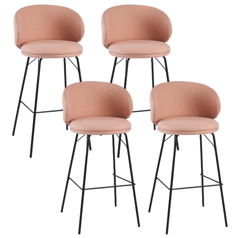 Modern Style Metal Bar-stool Bucket Counter Bar Stool for Home Pink 4 Piece Set Clearhalo 'Bar Furniture' 'Bar Stools' 'bar_stools' 'furn' 'furn_bar_stools' 'Furniture' 'furniture_bar_stools' 'Kitchen & Dining Furniture' 5052718