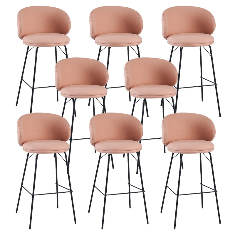 Modern Style Metal Bar-stool Bucket Counter Bar Stool for Home Pink 8 Piece Set Clearhalo 'Bar Furniture' 'Bar Stools' 'bar_stools' 'furn' 'furn_bar_stools' 'Furniture' 'furniture_bar_stools' 'Kitchen & Dining Furniture' 5052720