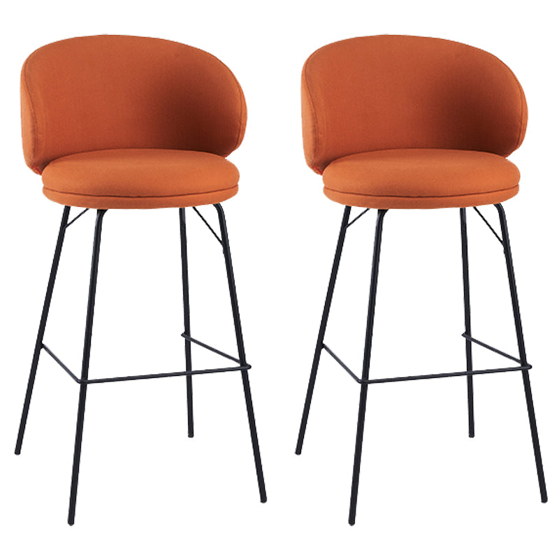 Modern Style Metal Bar-stool Bucket Counter Bar Stool for Home Orange 2 Piece Set Clearhalo 'Bar Furniture' 'Bar Stools' 'bar_stools' 'furn' 'furn_bar_stools' 'Furniture' 'furniture_bar_stools' 'Kitchen & Dining Furniture' 5052721
