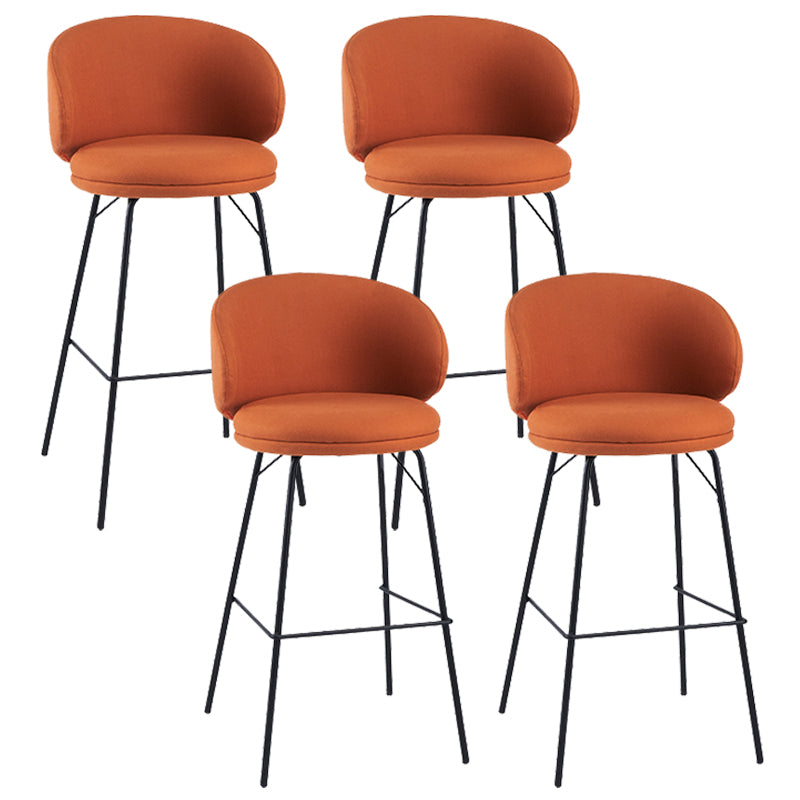 Modern Style Metal Bar-stool Bucket Counter Bar Stool for Home Orange 4 Piece Set Clearhalo 'Bar Furniture' 'Bar Stools' 'bar_stools' 'furn' 'furn_bar_stools' 'Furniture' 'furniture_bar_stools' 'Kitchen & Dining Furniture' 5052722
