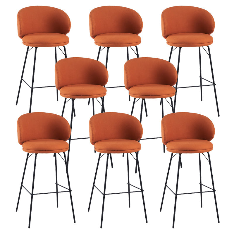 Modern Style Metal Bar-stool Bucket Counter Bar Stool for Home Orange 8 Piece Set Clearhalo 'Bar Furniture' 'Bar Stools' 'bar_stools' 'furn' 'furn_bar_stools' 'Furniture' 'furniture_bar_stools' 'Kitchen & Dining Furniture' 5052724