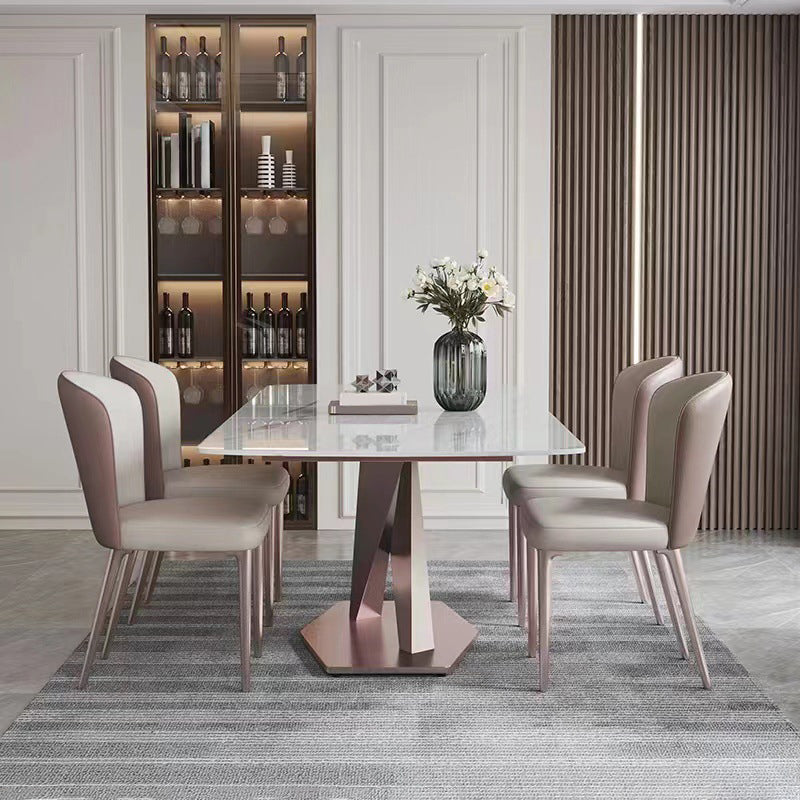 1/4/5/7 Pieces Sintered Stone Dining Table Set Dining Room Chair and Table Set Clearhalo 'Dining Room Sets' 'Dining Tables & Seating' 'dining_room_set' 'furn' 'furn_dining_room_set' 'Furniture' 'furniture_dining_room_set' 'Kitchen & Dining Furniture' 5052745