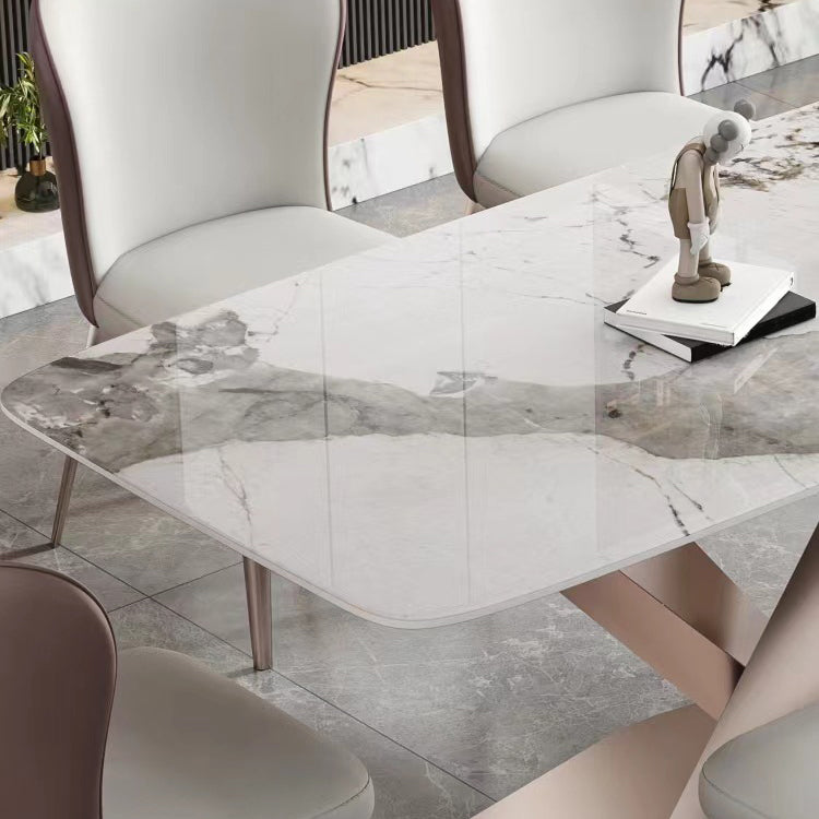 1/4/5/7 Pieces Sintered Stone Dining Table Set Dining Room Chair and Table Set Clearhalo 'Dining Room Sets' 'Dining Tables & Seating' 'dining_room_set' 'furn' 'furn_dining_room_set' 'Furniture' 'furniture_dining_room_set' 'Kitchen & Dining Furniture' 5052749