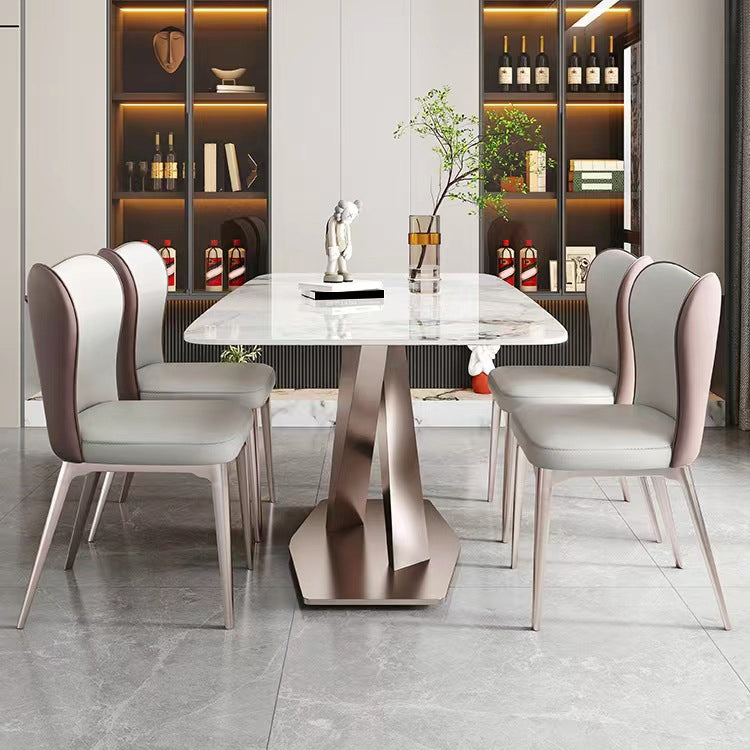 1/4/5/7 Pieces Sintered Stone Dining Table Set Dining Room Chair and Table Set Clearhalo 'Dining Room Sets' 'Dining Tables & Seating' 'dining_room_set' 'furn' 'furn_dining_room_set' 'Furniture' 'furniture_dining_room_set' 'Kitchen & Dining Furniture' 5052753