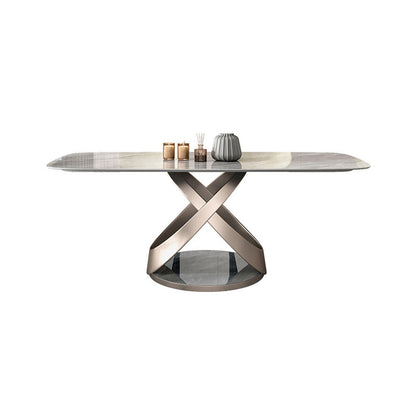 Nordic Sintered Stone Top Dining Set Rectangle 1/2/5/6 Pieces Dining Room Table Set Clearhalo 'Dining Room Sets' 'Dining Tables & Seating' 'dining_room_set' 'furn' 'furn_dining_room_set' 'Furniture' 'furniture_dining_room_set' 'Kitchen & Dining Furniture' 5052761