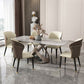 Nordic Sintered Stone Top Dining Set Rectangle 1/2/5/6 Pieces Dining Room Table Set Clearhalo 'Dining Room Sets' 'Dining Tables & Seating' 'dining_room_set' 'furn' 'furn_dining_room_set' 'Furniture' 'furniture_dining_room_set' 'Kitchen & Dining Furniture' 5052765