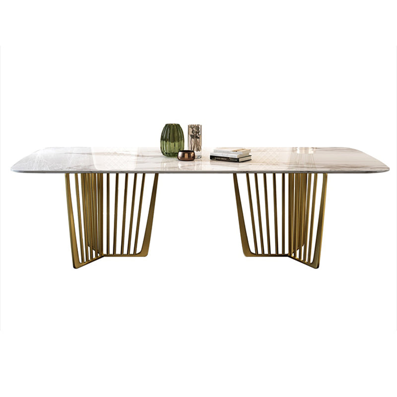 Luxury Sintered Stone Top Dining Set Rectangle 1/4/5/7/9 Pieces Dining Room Table Set Clearhalo 'Dining Room Sets' 'Dining Tables & Seating' 'dining_room_set' 'furn' 'furn_dining_room_set' 'Furniture' 'furniture_dining_room_set' 'Kitchen & Dining Furniture' 5052783